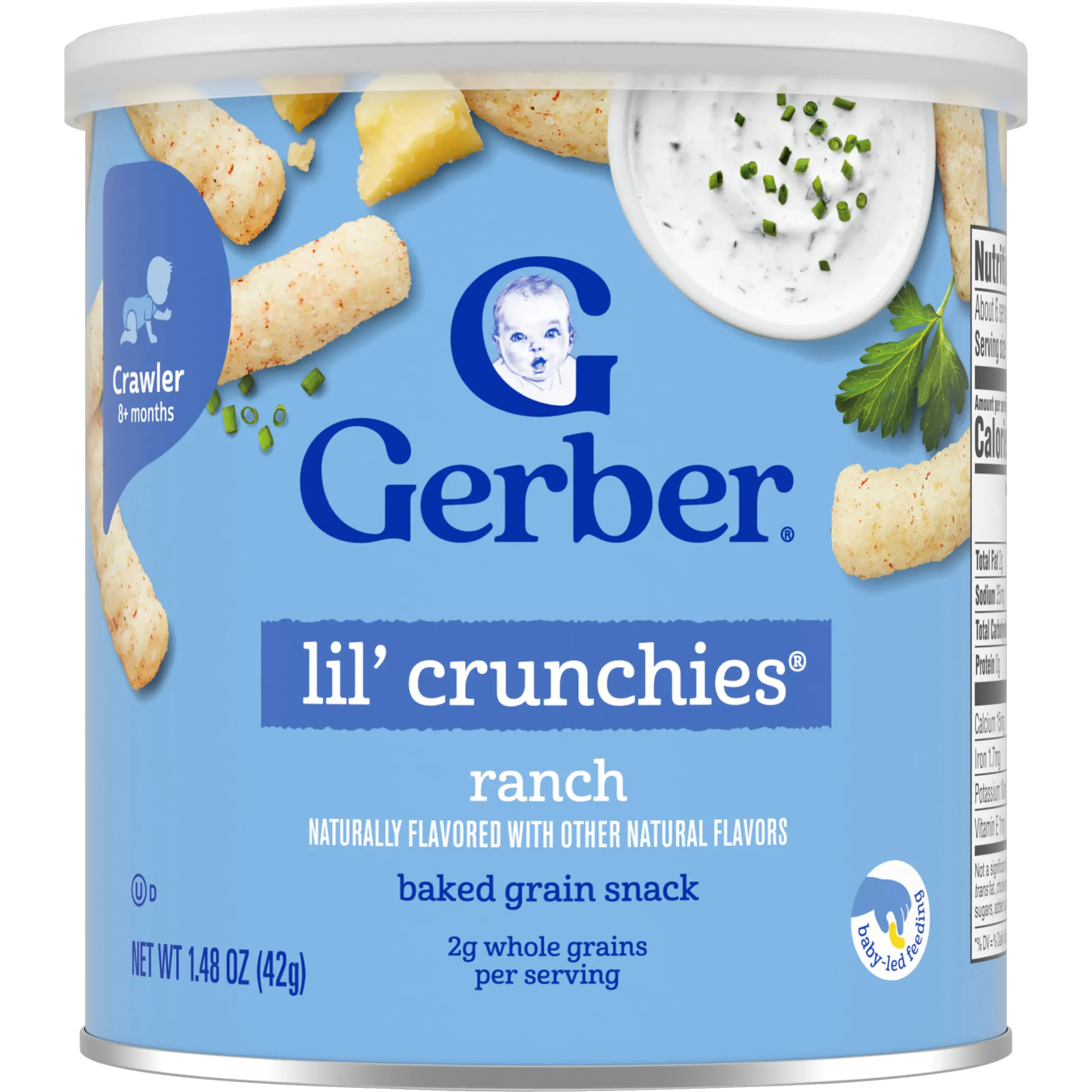 Gerber Lil' Crunchies Baked Corn Snack Ranch, 8+ Months,1.48 Oz (42 G)